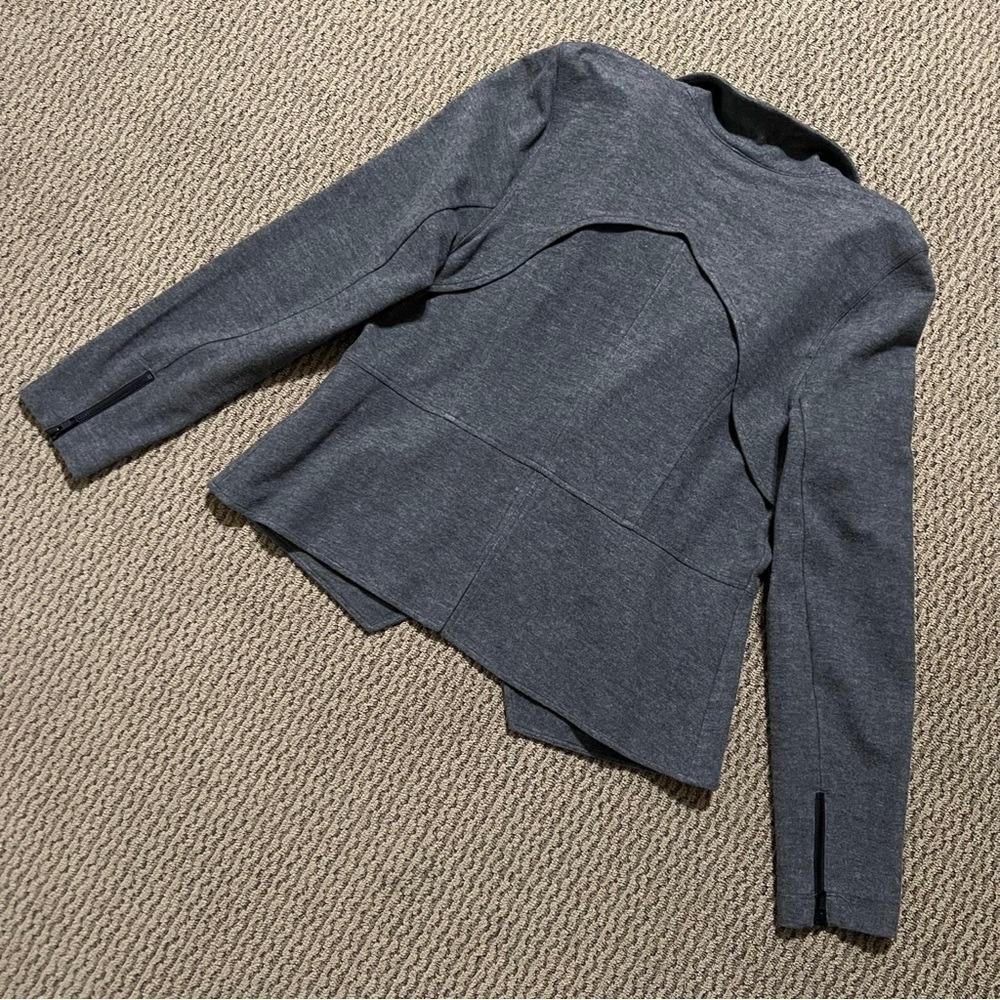 CAbi Gray Rebel Asymmetrical Zip Up Ponte Knit‎ Jacket - Picture 10 of 12
